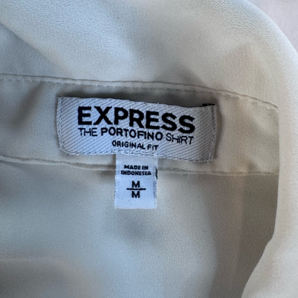 Express Portofino Sleeveless Blouse Black Piping White Button Front Top M - Picture 9 of 10